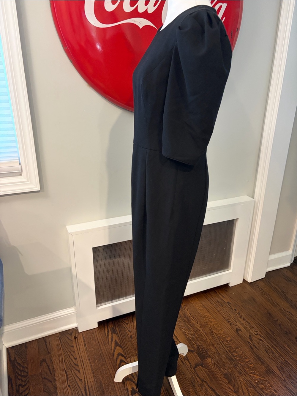 Black Halo Russo Puff & Split Sleeve Black Jumpsuit Size 10, EUC - Picture 7 of 13